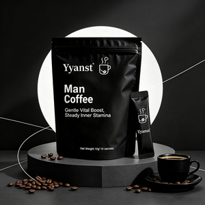 OEM/ODM <b>Man</b> Coffee Instant Powder Gentle Vital Boost Steady Inner Stamina Male Wellness Drink 10g Sachet Black Stand <b>Pouch</b> - Product Image 6