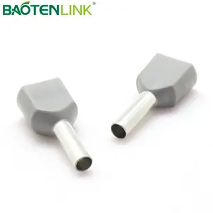 Baotenlink-crimpadora de latón serie TE, cable aislado de nailon, Terminal de extremo de cable Doble