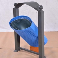 Cubo de basura de metal exterior, gran cubo de basura rectangular de acero para Parque, elementos urbanos, mobiliario urbano