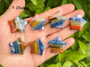 Cristalli Curativi Intagliati a Mano di Grande Fabbrica, Pietre a Forma di Stella, Luna, Cuore e Amore, Colori Misti, Reiki 7 <span class=keywords><strong>Chakra</strong></span>, Mini Cristalli da 30mm - Product Image 4
