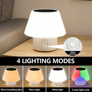 Solar <b>Table</b> Lamp Outdoor Indoor Portable Camping Mushroom Lamp LED 4 Modes IP66 Waterproof Patio Garden Bedroom Yard Restaurant - Product Image 5