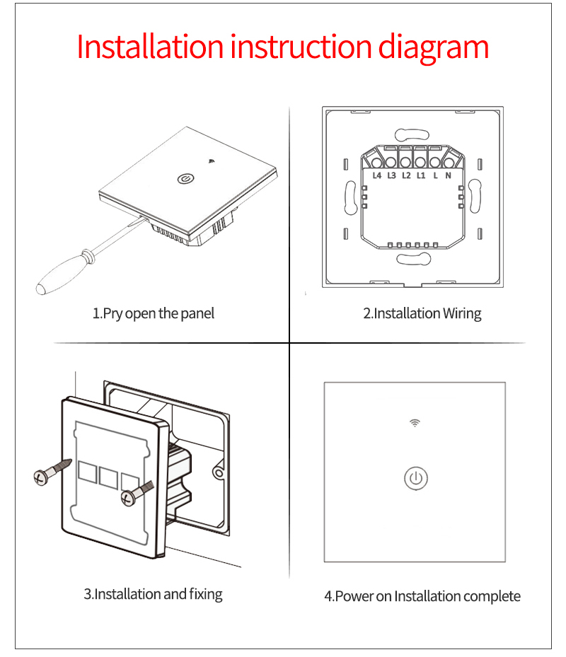 Zigbee EU UK Standard 1 Gang 110-240V Google Alexa Smart Light Switch
