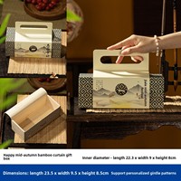 Boîte cadeau personnalisée pour gâteaux de lune avec emballage en bambou, vente en gros, logo personnalisé, emballage cadeau en bois recyclable, boîte en bambou