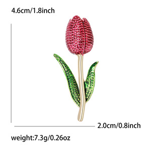 Broche de Flor de Tulipán para Mujer, Estilo Lujoso y Delicado, Mini Broche con Fragancia, Regalos para Fiestas, Bodas, Compromisos, Broche Chapado en Oro - Product Image 5
