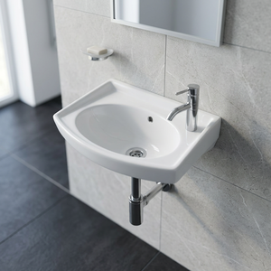 Vente flash : Petit lavabo mural rectangulaire en céramique moderne avec garantie de 4 ans pour les hôpitaux et les centres commerciaux - Product Image 1