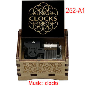 Carillon in Legno con Orologio <span class=keywords><strong>Coldplay</strong></span>, Scatola Musicale a Carica Manuale, Regalo per Natale, Compleanno, San Valentino, Amici e Innamorati - Product Image 2
