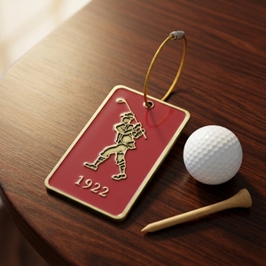 Etiqueta de Metal Personalizada <span class=keywords><strong>para</strong></span> Bolsa de Golf con Grabado Retro, Accesorio de Lujo <span class=keywords><strong>para</strong></span> Club de Golf, Etiqueta de <span class=keywords><strong>Equipaje</strong></span> de Golf Esmaltada con Lazo de Alambre Resistente - Product Image 1