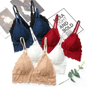 Desain Baru Lingerie Renda Seksi Bra Racerback Renda Rompi Bralette untuk Wanita