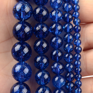 Piedra Natural al por mayor 4/6/8/10/12 cristal de cuarzo azul oscuro cuentas de piedra sueltas redondas para fabricación de joyería Diy - Product Image 4