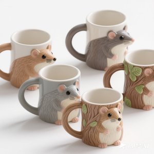 Taza de Café de Cerámica con Diseño de Murciélago - 14oz Pintada a Mano, Solo Personalizada - Product Image 1