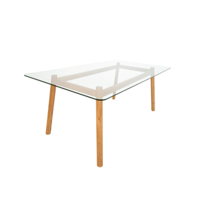 ALMA-Table de salle à manger moderne en bois, haute qualité, prêt-à-assembler, imperméable, pour villa et hôtel - Product Image 1