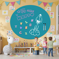 Tableau blanc magnétique Art Déco imperméable réutilisable pour enfants, autocollant mural effaçable pour dessin, interactif pour maternelle et bureau