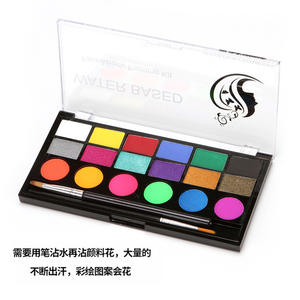 Halloween 18 couleurs <span class=keywords><strong>peinture</strong></span> corporelle soluble dans l'eau Non toxique respectueux de l'environnement peint en boîte <span class=keywords><strong>visage</strong></span> de fête de vacances - Product Image 6