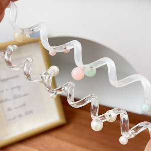 Yeni tasarım moda inci düz telefon kablosu saç döngü kadın tarzı kabarcık boncuk Headstring saç aksesuarları - Product Image 6