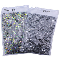 Strass en verre cristal Selina blanc AB à fixation à chaud, écologiques, 12 facettes, pour vêtements de danse, fabrication de bijoux, coques de téléphone, décoration de mariage