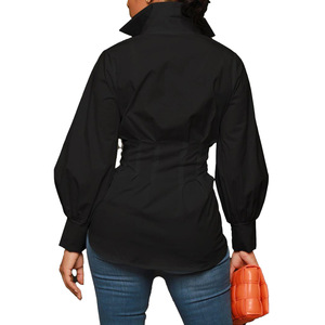 Chemise décontractée unie à col rabattu pour femme, idéale pour les sorties et les vacances – Nouvelle collection tendance - Product Image 5