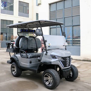 Carrito de <span class=keywords><strong>Golf</strong></span> Eléctrico de 4 Plazas, con Ruedas Todoterreno de 14 Pulgadas, Elevado, Color <span class=keywords><strong>Gris</strong></span>, de 72V, con Energía Solar, para Complejos Turísticos y Comunidades - Product Image 2