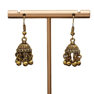 Boucles <span class=keywords><strong>d</strong></span>'oreilles pendantes exotiques vintage en alliage électroplaqué style ethnique, avec pompons bohèmes pour femme, livrées en boîte - Product Image 5