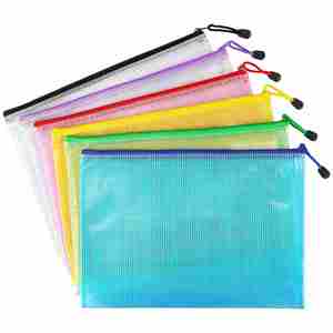 Bolsa de archivos de PVC transparente A4 extra duradera, bolsa con cremallera de malla, organizador de documentos de gran capacidad, suministros escolares y de oficina - Product Image 1