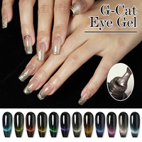 ICE NOVA 6 colores Unique 10d Cat Eye Gel Sparkle Efecto de fuegos artificiales Imán Diamantes Cat Eye Gel Set Incluye capa base y capa superior