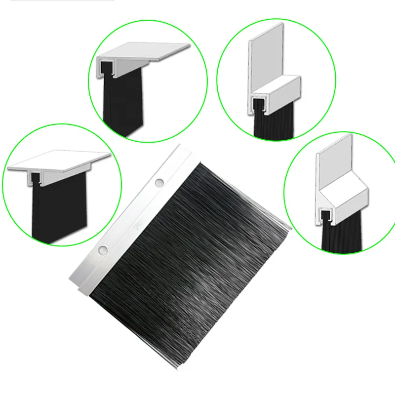 Striscia di profilo in alluminio spazzola personalizzata eco-friendly Cloud Cabinet Rack striscia di spazzole in Nylon