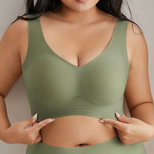 Venta al por mayor Push up Wire Free Ice Silk Sleep Jelly Bra Mujer Seamless Padded Bralette Bra Sujetador de talla grande <span class=keywords><strong>para</strong></span> el - Product Image 2