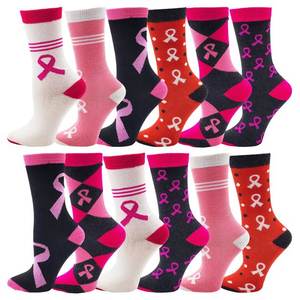 थोक गुलाबी रिबन नरम खेल जुर्राब महिला स्तन कैंसर जागरूकता मोजे - Product Image 2