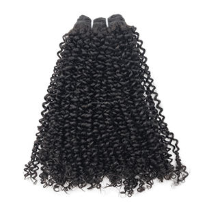 100 g/paquete de extensiones de cabello humano rizado Afro negro Natural Remy ruso de trama de cabello humano para mujer negra - Product Image 2