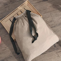 Bolsa de Almacenamiento de Gran Capacidad de Lino, Cáñamo y Algodón con Cordón, Cierre de Cinta con Logotipo Personalizado de Lujo, a Prueba de Polvo, para Sombreros