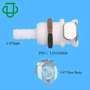 1/4" Socket Valved Male Insert Quick Disconnect Coupling to 4mmID 6mmOD <b>Hose</b> Open Flow Low Pressure Quick Coupling - Product Image 5