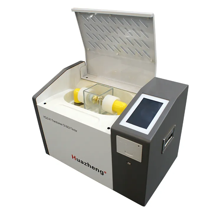 Huazheng trasformatore di analisi della tensione di rottura dell'olio tester di resistenza dielettrica olio bdv test kit 80kv