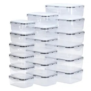 16パック20パック気密ドライフードフルーツ野菜貯蔵容器はドレッシングカップ付きの密封されたランチボックスを取り出します