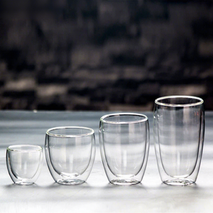 Tazza per Bevande <span class=keywords><strong>in</strong></span> <span class=keywords><strong>Vetro</strong></span> Trasparente <span class=keywords><strong>a</strong></span> Doppio Strato Resistente alle Alte Temperature, Senza Manici e Coperchio, per <span class=keywords><strong>Acqua</strong></span>/Latte/Caffè - Product Image 5