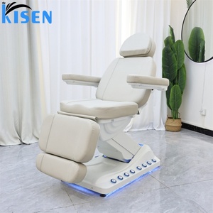 KISEN Professional Hospital Furniture 3 Motors Electric <b>Portable</b> Traditional Curved Massage <b>Table</b> PU Leather Foot Control LED - Product Image 1