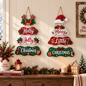 Insegna Natalizia in Legno Bestseller con Scritta 'Hope Joy Peace Love Believe', Decorazione Luminosa per Porta e Parete, Addobbo Natalizio per Casa - Product Image 3