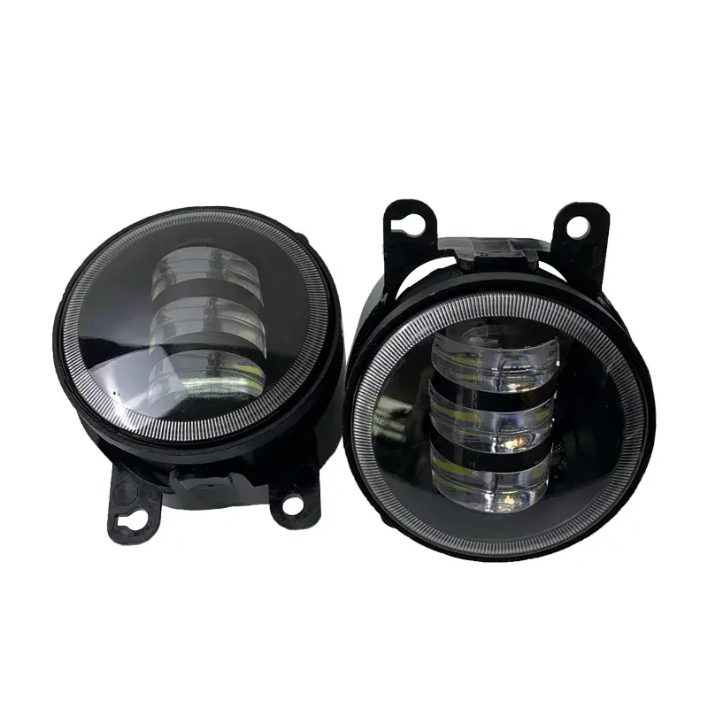 Farol de neblina para veículos off road, sistema de iluminação de farol alto e baixo, cor branca âmbar, 4 polegadas, 30W, LED para caminhão, Jeep, 4x4, sistema de neblina automática