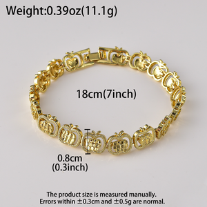 Zeadear Juego de Pulseras de Cadena de Aleación de Cobre Chapadas en Oro de 18K con Circonitas en Forma de Corazón de Fruta para Mujer, para Aniversario - Product Image 4