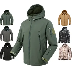 Waterproof Tactical Jacket Men Warm Windbreaker Bomber Jacket Camouflage Hooded Coat US soft jacket