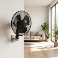 Petit ventilateur de bureau en maille noire à 3 vitesses, 3 pales, oscillant, électrique