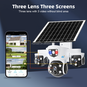 Neuankömmling 6MP 3K <span class=keywords><strong>3</strong></span> Objektiv 4G Solar panel PTZ IP-Kamera mit geringem Strom verbrauch CCTV Outdoor Security 4G Sim Card Solar kamera - Product Image 2