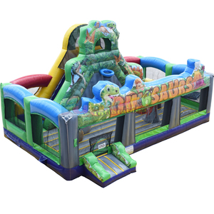 Castillo inflable gigante para niños, área de juegos inflable comercial con dinosaurios para niños. - Product Image 1