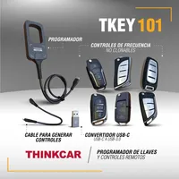 Programador de llaves THINKCAR TKEY101 para la herramienta de escaneo THINKCAR 689BT / MUCAR 892BT, herramienta de codificación para todas las llaves perdidas del coche con 6 controles remotos.