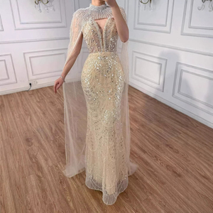 Vestido <span class=keywords><strong>de</strong></span> Noche Serene Hill LA72189A, <span class=keywords><strong>Vestidos</strong></span> <span class=keywords><strong>de</strong></span> Lujo con Cuentas <span class=keywords><strong>de</strong></span> Perlas Color Nude y Cola <span class=keywords><strong>de</strong></span> Tul para Mujer, Ocasiones Formales 2026 - Product Image 1