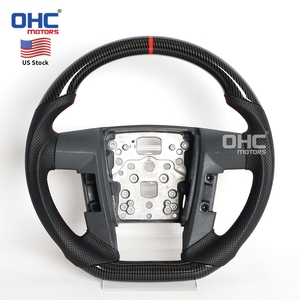 Volante de Fibra de Carbono Hydro-Dip para F150 Svt 2011 2009-2014 con Agarre de Cuero Perforado (Envío desde Almacén en EE. UU.) - Product Image 1