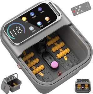 Bain de pieds électrique pliable télécommandé avec rouleaux de massage, chaleur et bulles, kit de pédicure et machine de trempage des pieds - Product Image 1