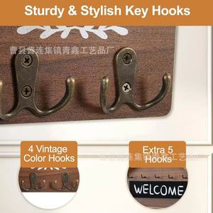 Wooden <b>Wall</b> <b>Mounted</b> Mail And Key Organizer With Storage <b>Shelf</b> For Entryway Home Decor - Product Image 3