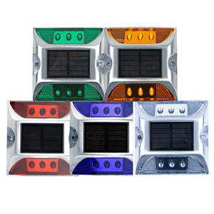 Luz de advertencia de tráfico Led blanca de alta visibilidad Ip68 impermeable de aluminio Solar Road Studs seguridad vial Reflector reflectante alto - Product Image 3