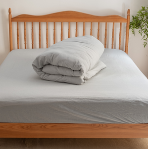 Housse de couette en coton tissé à fines rayures, lavée, 100% coton naturel, douce, respirante, taille personnalisée pour toutes les saisons - Product Image 1