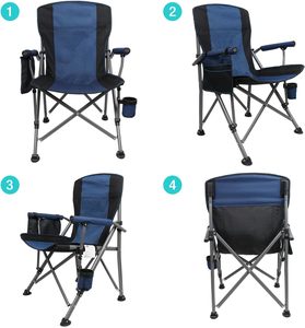Hangrui Moderne Portable Pliant En Métal <span class=keywords><strong>Directeur</strong></span> Chaise Doux Confortable Porte-Gobelet Magazine Sac Durable pour Camping En Plein Air À Manger - Product Image 6
