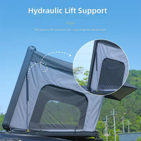 Tente de toit respirante à double couche, noire, en aluminium alvéolé, ouverture latérale, chambre mobile pour le camping en randonnée